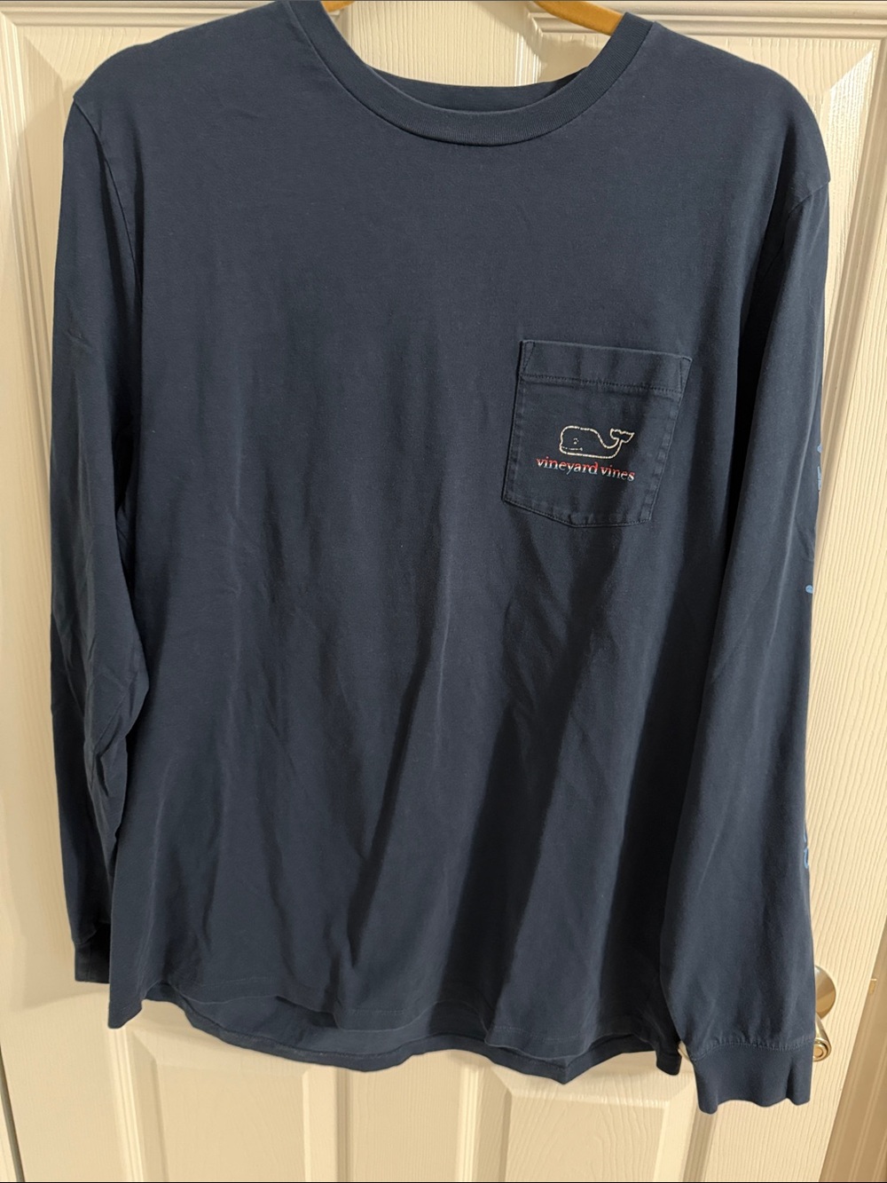 Vineyard Vines Men’s Dark Navy Long-Sleeve Pocket Tee